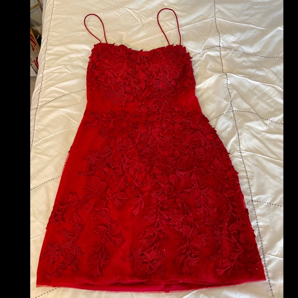 Red Flower Sherri Hill
